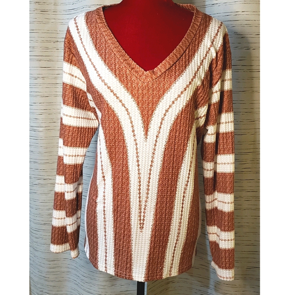Misslook 2XL womens thermal herringbone top